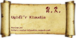 Uglár Klaudia névjegykártya